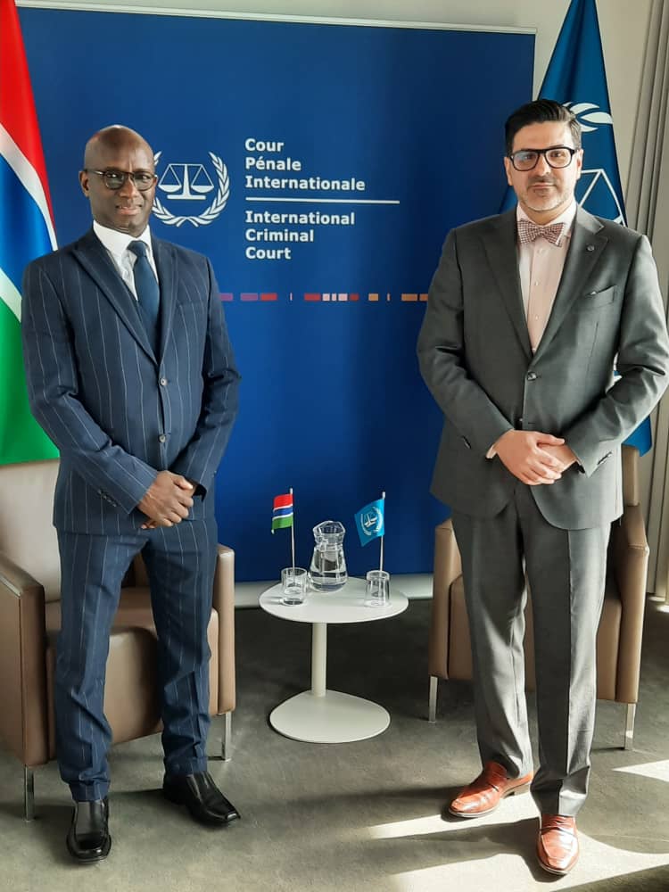 TheGambia_Bel's tweet photo. Amb Jobarteh,🇬🇲's representative to the #ICC, met the Court’s President, Judge @PHofmanski, Deputy Prosecutor Mame Mandiaye Niang and Registrar-elect @oszagi in The Hague.They discussed strengthening the Rome Statue, supporting the ICC, promoting complimentary and ending impunity https://t.co/x3cdnfC3tG