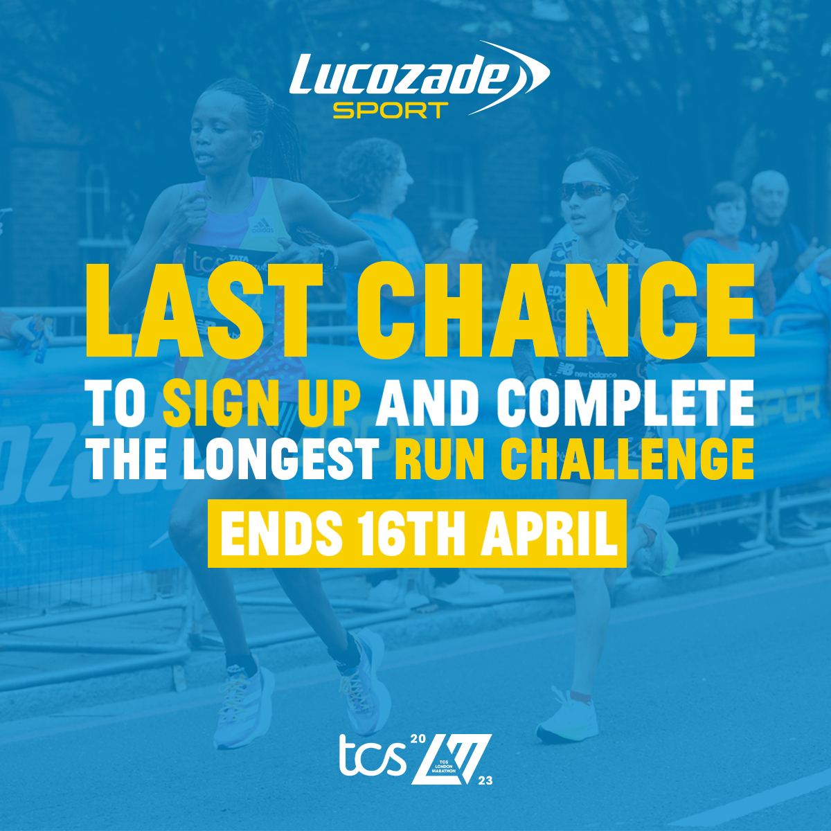 Last chance to make the most of @LucozadeSport ’s Longest Run challenge🏃 Tally up any runs you’ve done since 31 March and log 20 miles of activity to win a place at next year's TCS London Marathon. bit.ly/3LhfnAk #LondonMarathon I #WeRunTogether