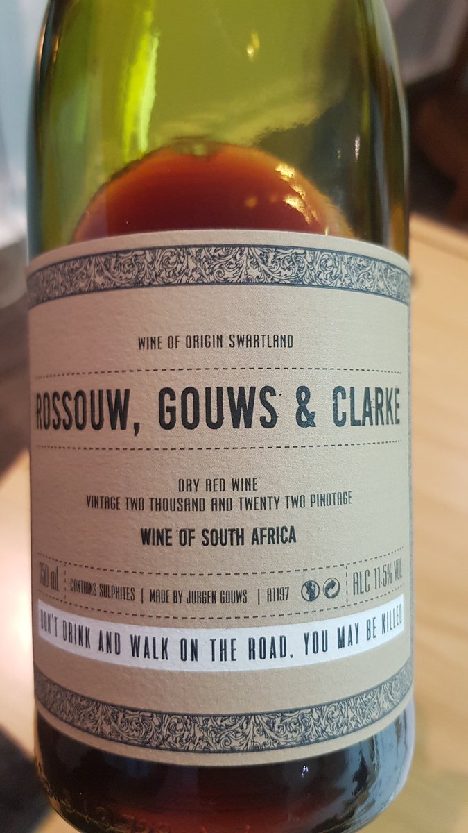 Rossouw, Gouws &amp; Clarke Swartland Pinotage 2022 

New vintage RGC shows a slightly more pronounced color than 2021 nevertheless stylistically follows the lifted aromatic profile of previous years with complex yet engaging layers of wild red berries rosemary funky porcini mushroom