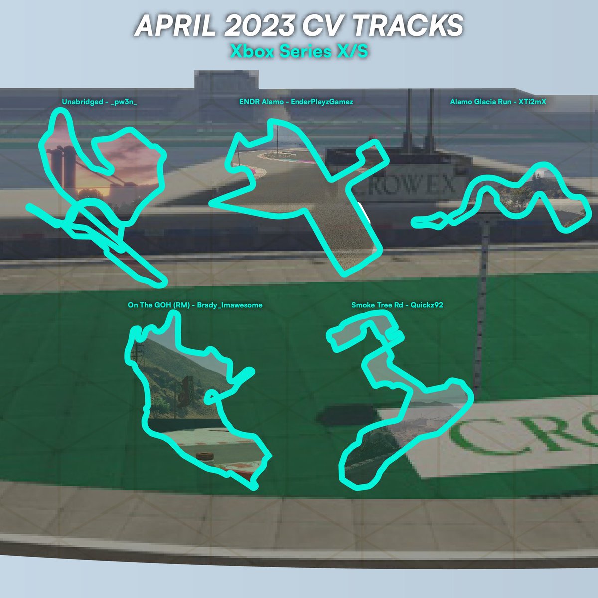 DiNmiTe_'s tweet photo. With the return of @broughy1322's Community Verified Series, I got the itch to draw each track that were showcased!
Here are all 15 track maps for April's edition of #CommunityVerified, jobs from PS5, XSX/S and PC.
#GraphicDesign #TrackMap #GTAV #GTAOnline https://t.co/pt0N8mSGmN