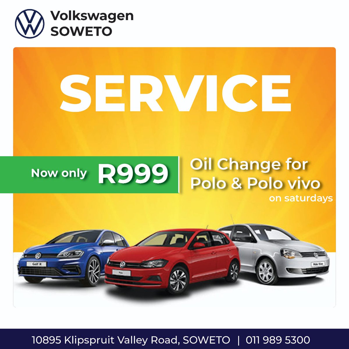 Good day everyone, start off your weekend with a Saturday Special at Soweto VW