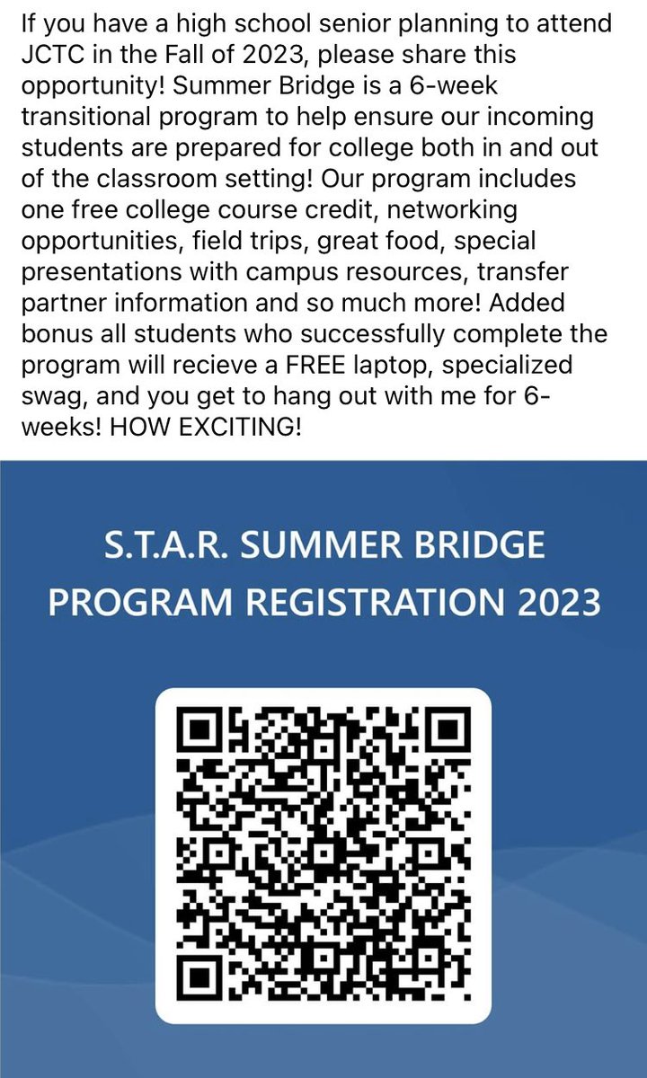 jackietalkthai's tweet image. This sounds like a great program for seniors! Transitioning from high school to college can be overwhelming and for some, a hurdle they cannot overcome. This could help many of our students successfully navigate their first year with peers by their side. #JCPSDigIn #WeAreJCPS
