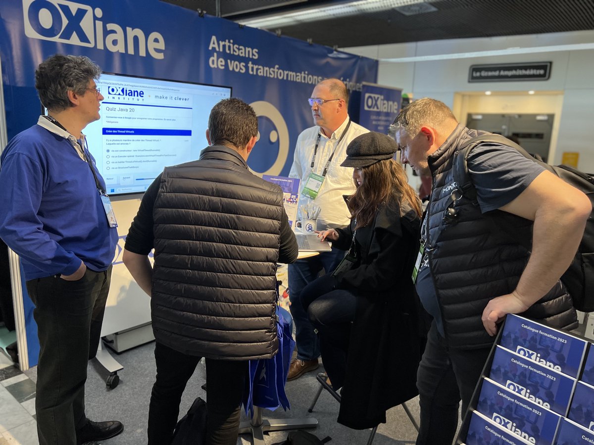 JOUR 3 à <a href="/DevoxxFR/">DevoxxFR</a> 💪
Dernier jour pour tenter de gagner une formation en jouant à un petit quiz sur notre stand n°17 !
Notre équipe est là pour répondre à toutes vos questions dans votre parcours de formation. 👍
#devoxxfr #formationit #Devoxxfr2023