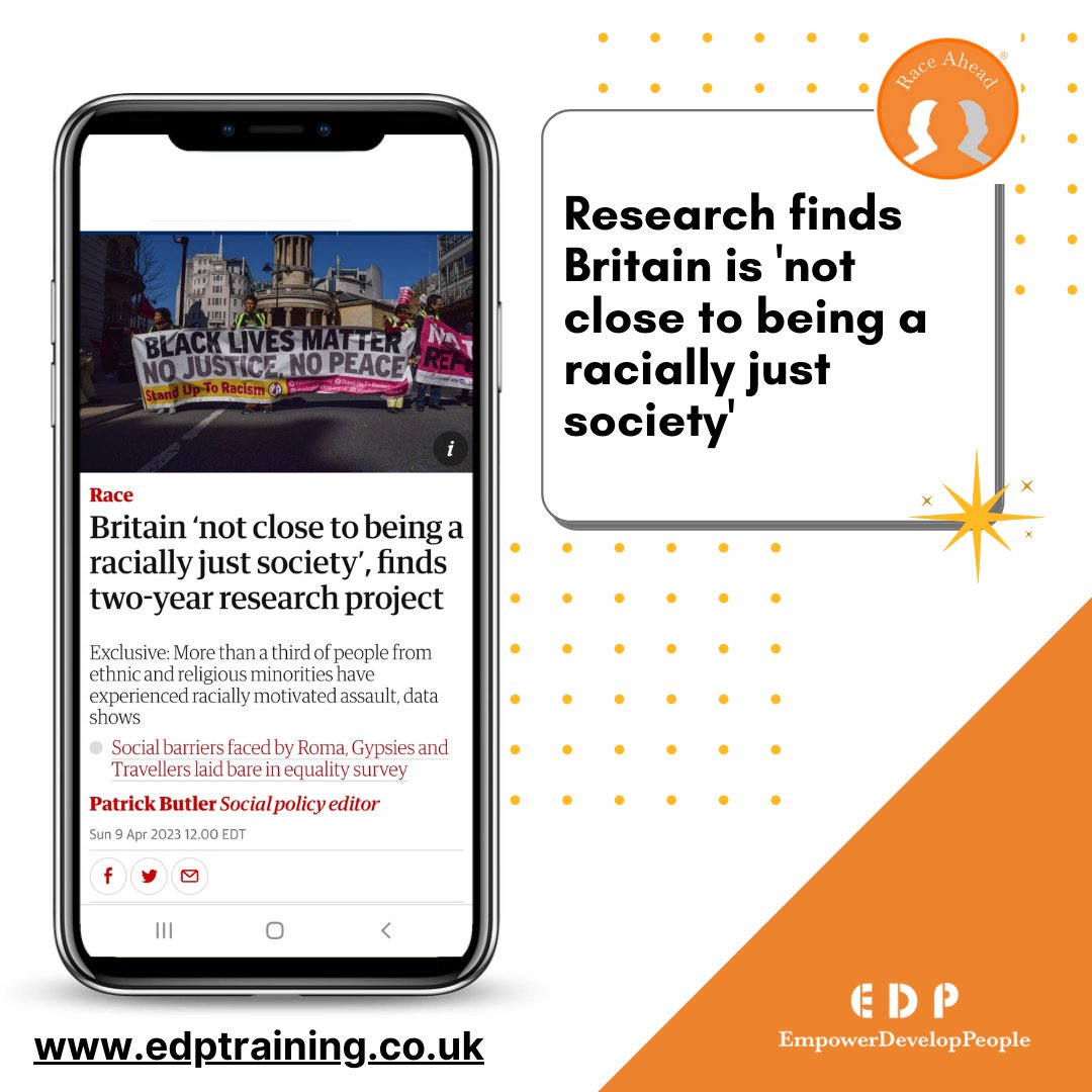 EDPTraining 🧡 (@edptraining1) on Twitter photo Research from a two-year research project has shows that more than one-third of people from global majorities and religious minorities have experienced racially motivated physical or verbal abuse 
Sign up for our Race Aware training course⬇️
edptraining.co.uk/race-ahead-cou…
#antiracism Research from a two-year research project has shows that more than one-third of people from global majorities and religious minorities have experienced racially motivated physical or verbal abuse 
Sign up for our Race Aware training course⬇️
edptraining.co.uk/race-ahead-cou…
#antiracism