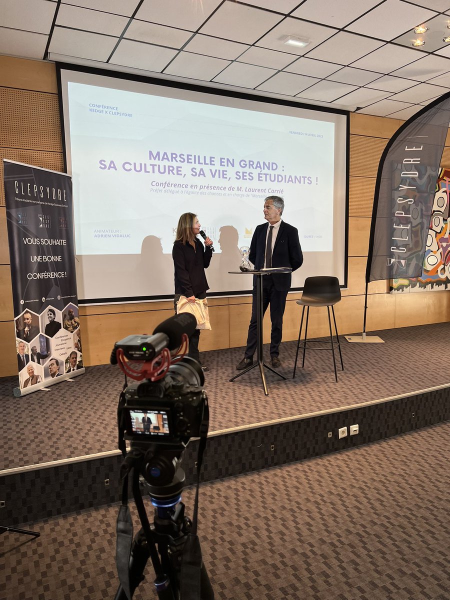 #Conférence 🎤 | Nous recevons sur notre campus marseillais, le préfet délégué à l’égalité des chances, en charge du projet « Marseille en Grand » dans le cadre d’une conférence proposée par notre association étudiante <a href="/ClepsydreKedge/">Clepsydre</a>.