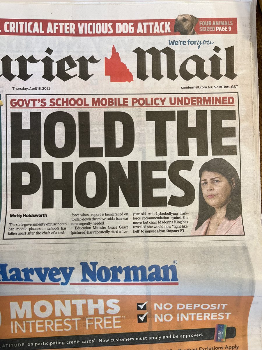 Probably going to happen in QLD, just politics playing out. #nophones
