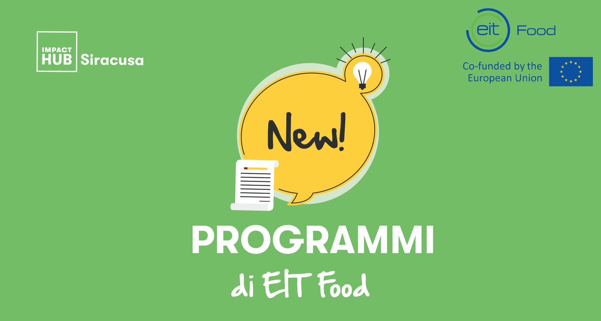 Tornano i programmi di <a href="/EITFood/">EIT Food</a> dedicati alla #FoodIndustry! Vai alla newsletter per scoprire tutti i programmi attivi e in scadenza. #EITFOOD 

Visita il link: mailchi.mp/8495165e4186/l…]