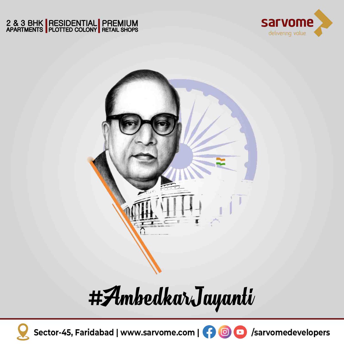 SarvomeD's tweet photo. Ambedkar Jayanti

#ambedkarjayanti #ambedkar #jaybhim #babasahebambedkar #shreehomes #highstreet45 #gokulam #gokulambysarvome https://t.co/Df08lhhA2O