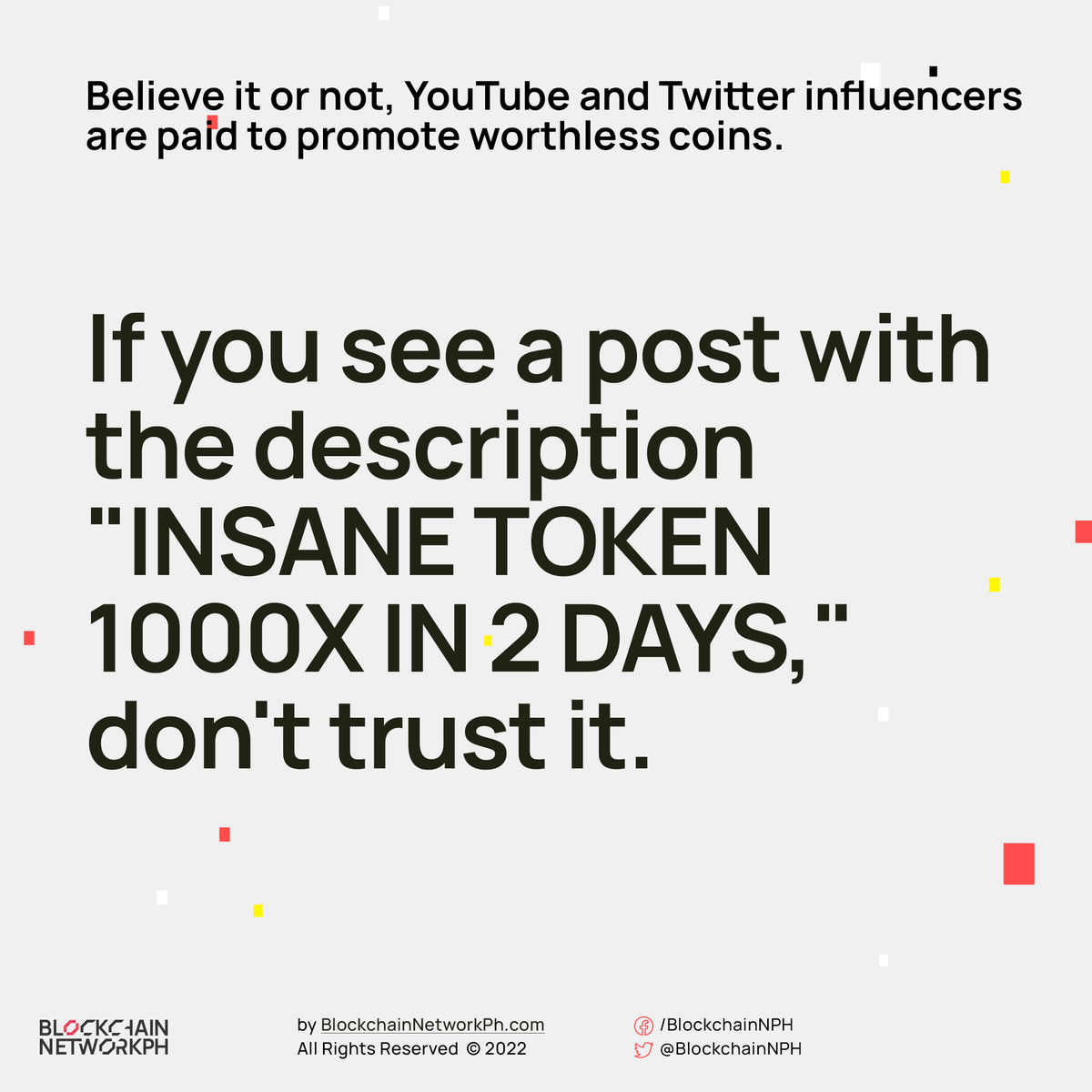 Connectweb3ph's tweet photo. π Crypto Tip #17
Believe it or not, YouTube and Twitter influencers are paid to promote worthless coins. βπΌ
#DYOR #BNP #bnphupdate #investingtips #investing101 #CryptoPH #cryptotips
Here's how ππΌ https://t.co/au9rtt18sH