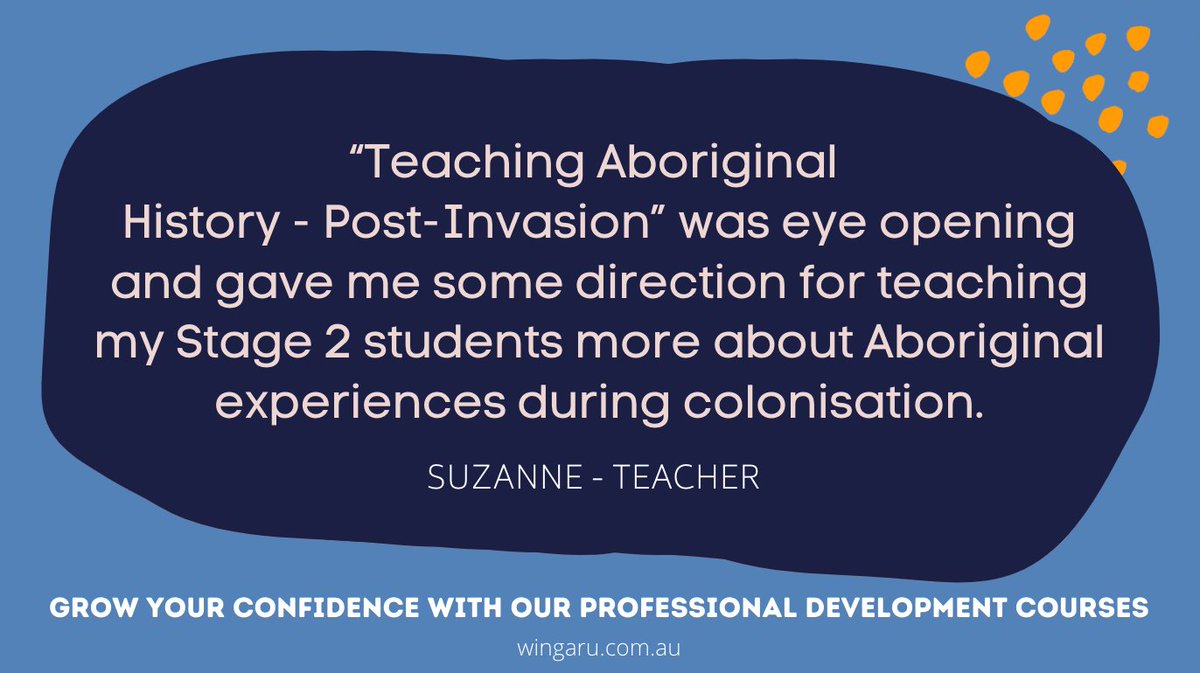 Build your knowledge at your pace with our online #ProfessionalDevelopment courses. Our courses are designed and delivered by #Aboriginal educators and meet the Australian Professional Standards for Teachers.

Visit wingaru.com.au/wingaru-teach.… to learn more about our courses.