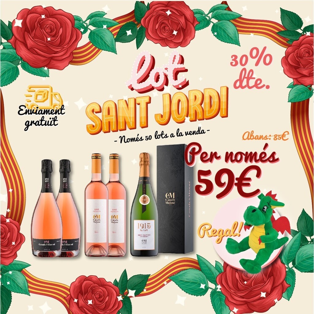 Celebra el dia de Sant Jordi amb el nostre lot especial! 🌹📚 
Gaudeix d'una selecció única de caves i vins cuidadosament seleccionats per a aquesta ocasió especial. 🍷📖
Fes la teva comanda ara i viu la màgia del dia de Sant Jordi des de la comoditat de… instagr.am/p/CrAlQnwsEM9/