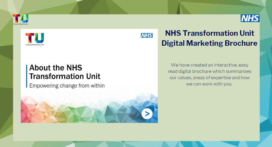 We have created an interactive, easy read digital marketing brochure which summarises our values, areas of expertise and how we can work with you.

Please visit our website to find out more: bit.ly/406ytPC

#OurServices #DigitalBrochure #NHSTU @MLCSU