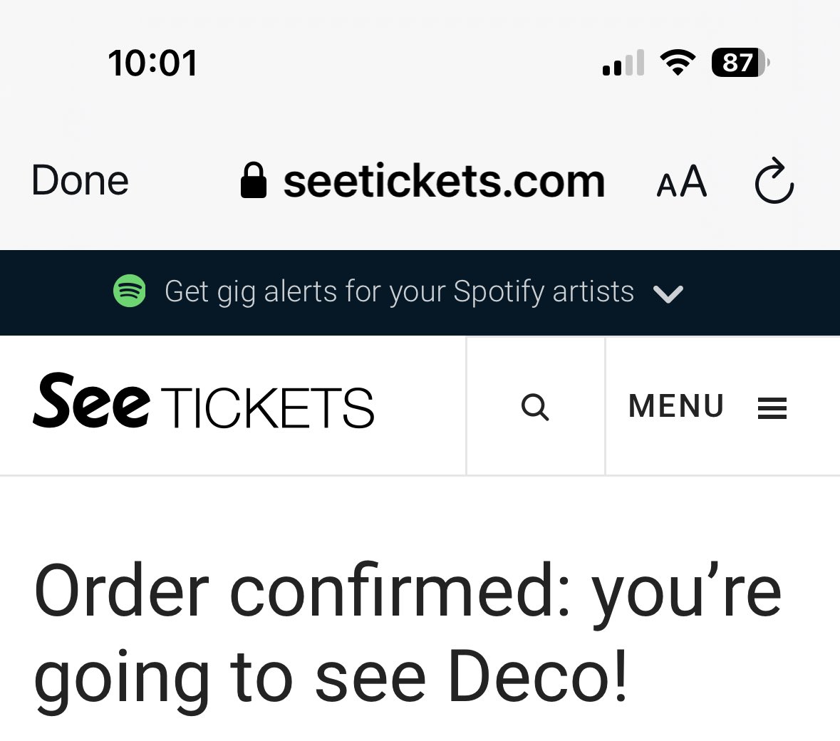 Booked to see <a href="/decobanduk/">DECO</a> in #edinburgh <a href="/sneakypetesclub/">Sneaky Pete's</a> 
Buzzin.