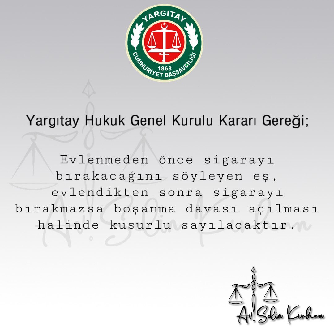 Sözünü tutmayan eşler dikkat‼️Yargıtayın kesin kararı var⚖️

#yargıtaykararları #yargıtay #yargıtayhukukgenelkurulu #evlilik #bosanma #boşanmaavukatı #boşanmadavası #boşanmahukuku #sigara #kusur #avukat #avukatselinkırhan #avukatselinkırhanyazıyor #instagram #twitter #youtube