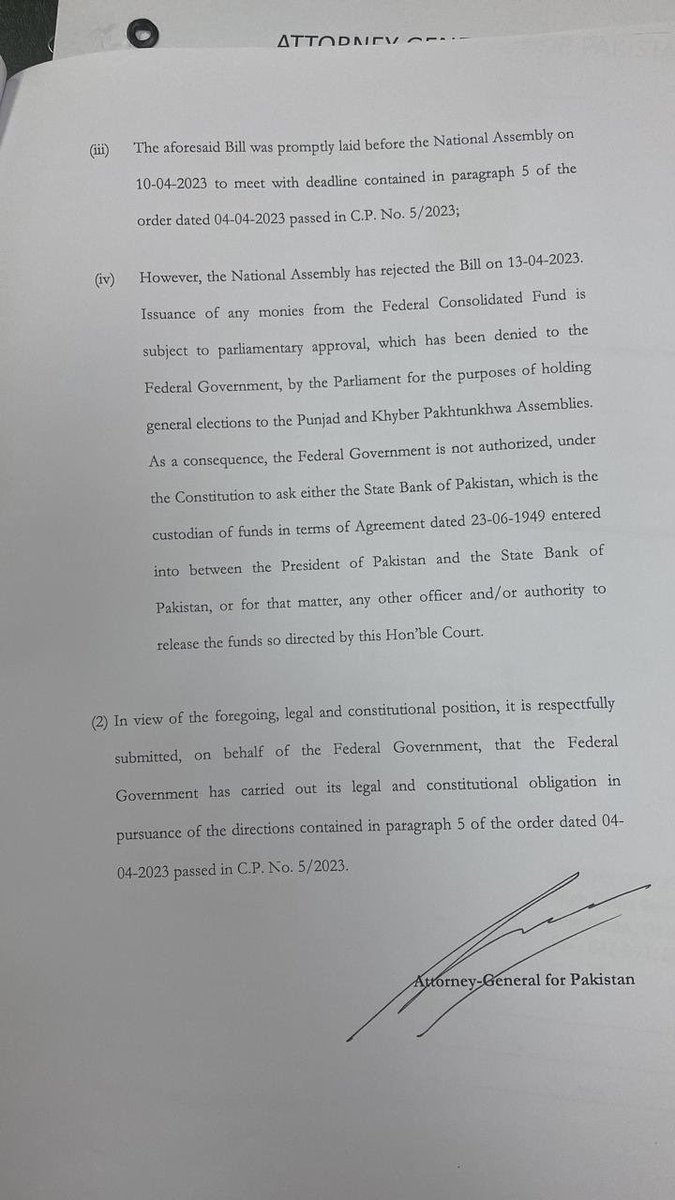 fozisidd's tweet photo. سپریم کورٹ نے سٹیٹ بنک کو الیکشن کمیشن کو فنڈز جاری کرنے کا حکم دے دیا   

وفاقی حکومت کی جانب سے فنڈز دینے معذوری ظاہر کرنے پر احکامات دیے گئے، ذرائع  

اسٹیٹ بنک کو فیڈرل کنسولیڈیٹڈ فنڈز سے 21 ارب روپے کی ادائیگی کا حکم دیا گیا ہے، ذرائع

#ActiveInsafians
#WeStandwithConstitution
