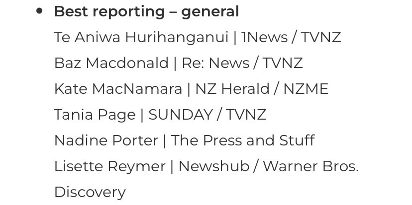 I’ve never been a voyager finalist before &amp; I am feeling pretty damn chuffed. A huge congratulations to all the other nominees, especially those from <a href="/NewshubNZ/">Newshub</a> who have me beaming with pride on the other side of the world. 

NB: there is no nomination without <a href="/DanielPannett/">Daniel Pannett</a>