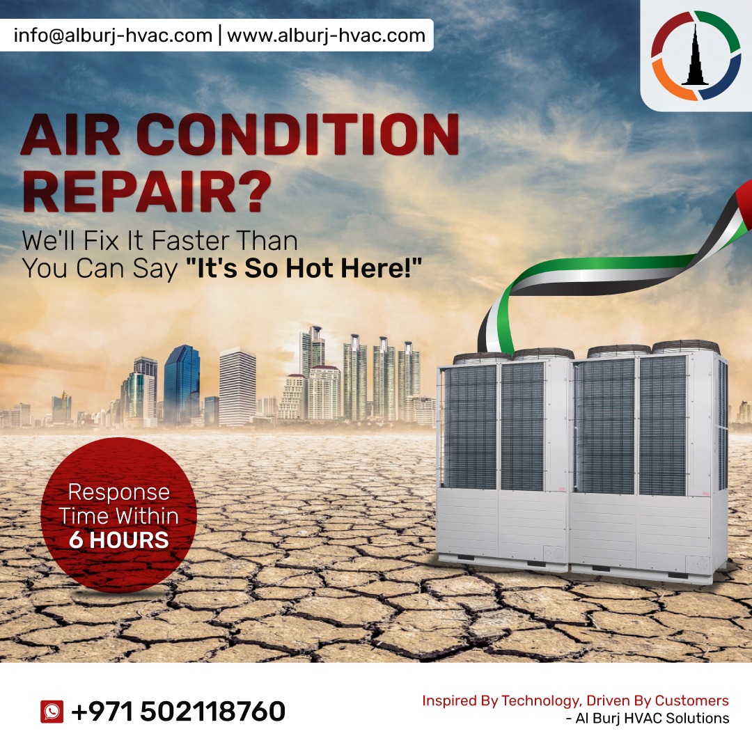 'Say Goodbye to Hot, Humid Nights! Trust Al Burj's Fast and Reliable Air Condition Repair Services to Keep You Cool and Comfortable.'

#AirConditionRepair #CoolComfort #AlBurjServices #FastAndReliable #BeatTheHeat #ACRepairExperts #StayCool #IndoorAirQuality #HVACMaintenance