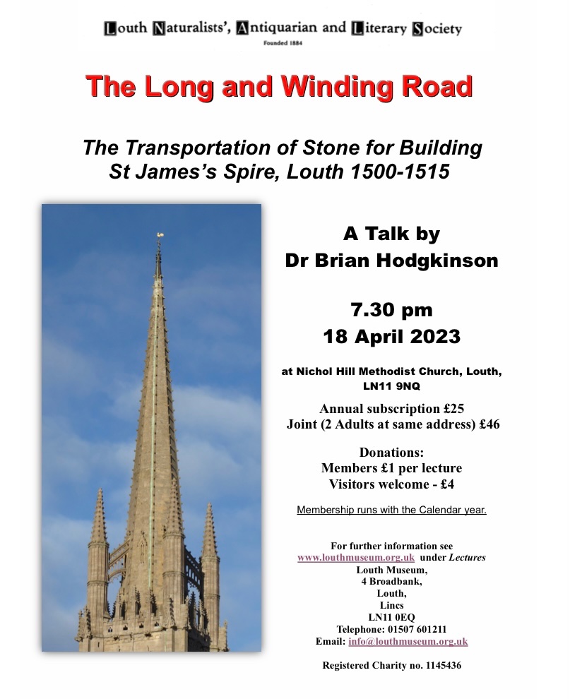 This weeks lecture is about the building of St James’ church and the transportation of the stone that was used to create it. Very significant during the Tudor period, St James’ is still a noteworthy icon on the Lincolnshire landscape. #louth #louthmuseum #visitlincolnshire