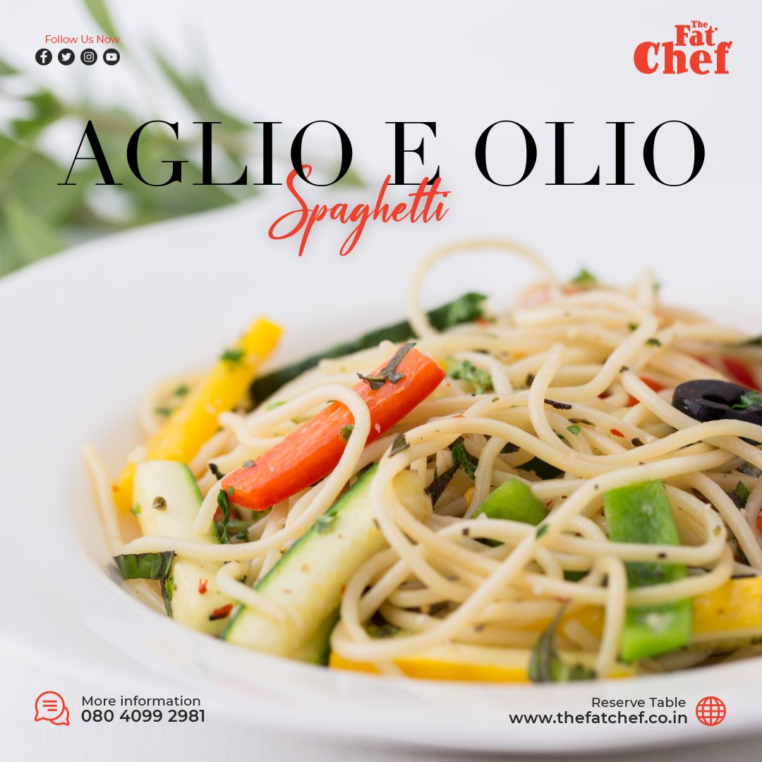 It's just not pasta with garlic.. It's Aglio e Olio baby!!
.
.
Contact for bookings and Queries
080 4099 2981
97390 08586
thefatchef.co.in/Spaghetti-Algi…
.
.
#thefatchef #bengaluru #whitefield #olio #olioevo #oliosutela #olioextravergine #portfoliodesign #foliofolio #scoliosissurgery