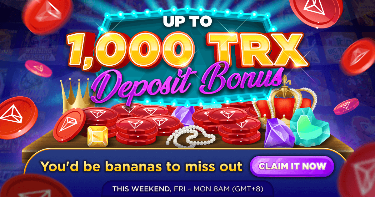 How to claim #FREE 1,000 TRX #Bonus?

👉Join bit.ly/41mNZaQ
✅Deposit 
🧧 FREE 1,000 TRX in your wallet

Before MON 17th Apr, 8AM (GMT +8)