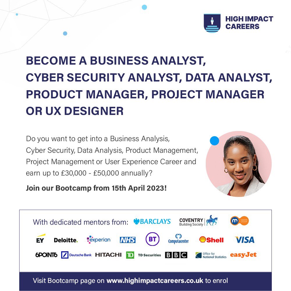 HighImpact01's tweet photo. Our April Bootcamp cohort starts tomorrow!!!🥳🥳🥳

You can still enrol via the link below for this amazing opportunity to invest in your career.
https://t.co/RNBIJ9R7y4

See you in class tomorrow! #HighImpactCareers #TechCareers https://t.co/IkzjUFh5iA