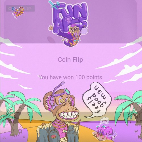 cryptosomatic's tweet photo. #FunsLab #FunApesNFT $ape
@FunApes_NFT @apecoin #coinflip https://t.co/4oNZBawxeY