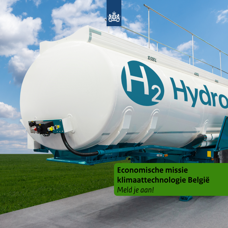 RVO_Int_Ond's tweet photo. Ben jij actief in o.a. groene waterstof en duurzame mobiliteit? Neem deel aan de missie klimaattechnologie in België van 20-22 juni o.l.v. Min. Schreinemacher. Maak kennis met belangrijke spelers en potentiële partners binnen dit vakgebied en vergroot je netwerk en marktkansen.