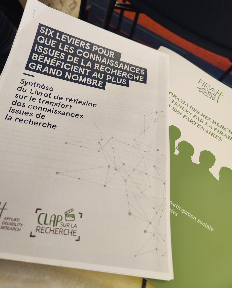 Le programme #clapsurlarecherche qui vise à favoriser le transfert des connaissances issues de la recherche appliquée sur le #handicap présenté ce matin au comité des amis de la
<a href="/FIRAHandicap/">FIRAH</a> avec le soutien de 
<a href="/MalakoffHhandi/">Malakoff Humanis Handicap</a> et <a href="/CNSA_actu/">CNSA</a>.

<a href="/APAJH/">Fédération APAJH</a> <a href="/Nexem_actu/">Nexem</a> <a href="/apfhandicap/">APF France handicap</a>