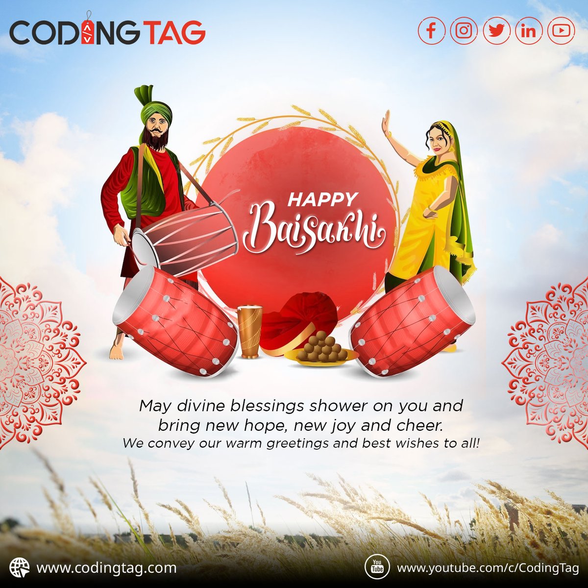 Codingtag's tweet image. Happy Baisakhi 🙏
#codingtag #Baisakhi #festival #technology #india #culture #blessings #happiness #joy #divine #NewsUpdate