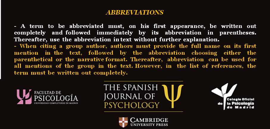 Spanish_PsyJour's tweet image. #InstructionsForAuthors

1⃣9⃣ The proper use of abbreviations.