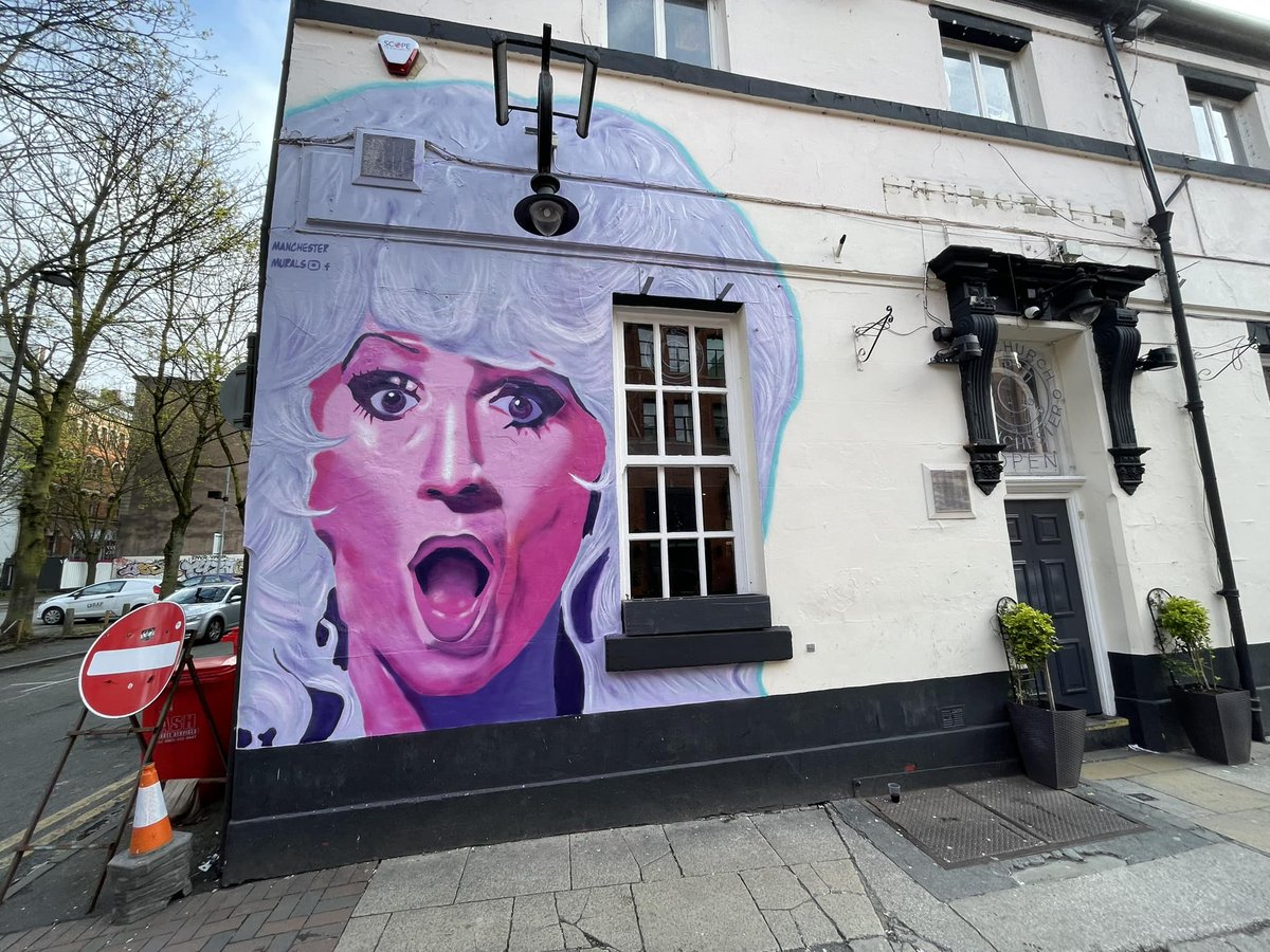 Has everyone seen the gorgeous new mural in honour of Paul O’Grady aka Lily Savage that went up in the village this week? it’s a gorgeous piece of work! Found on the side of Church. #canalstmcr #lilysavage #paulogrady #gayvillagemcr