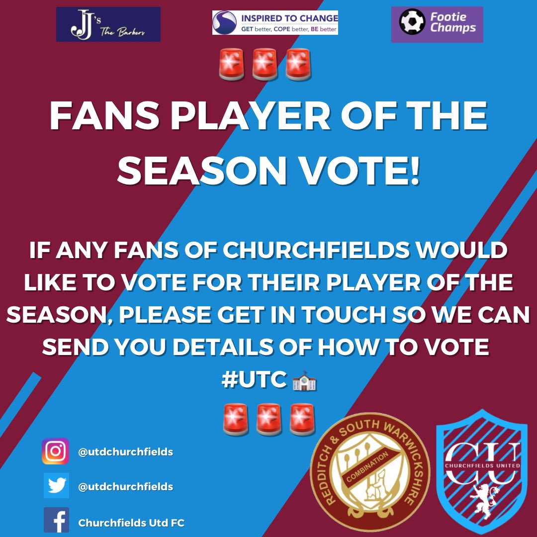 FANS PLAYER OF THE SEASON. With our season almost over we are seeing who the fans vote as player of the season 👀 get in touch for details of how to vote. #UTC⛪️
