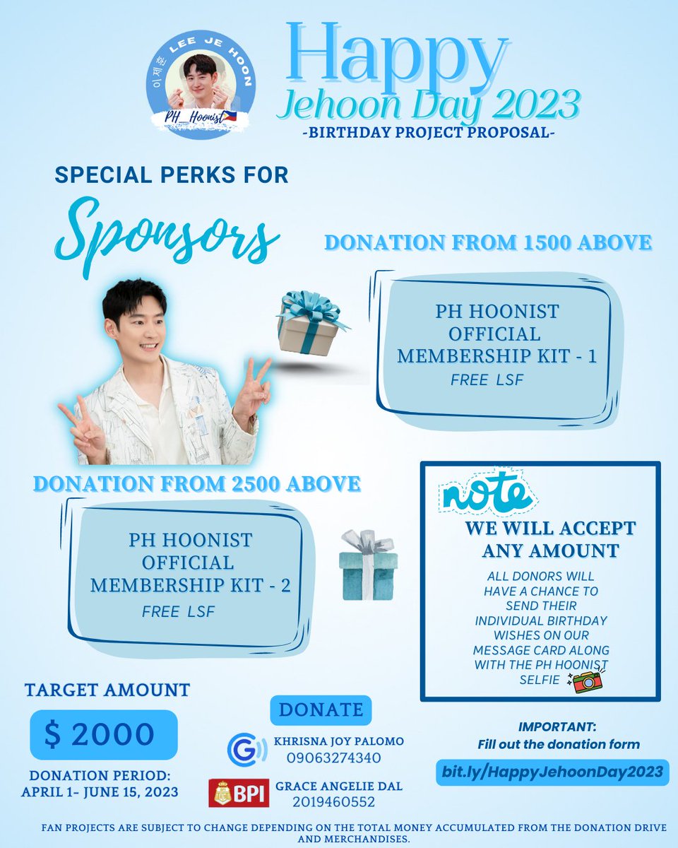 PHHoonist's tweet photo. [ANNOUNCEMENT]
REVAMP🥳

#𝙃𝙖𝙥𝙥𝙮𝙅𝙚𝙝𝙤𝙤𝙣𝘿𝙖𝙮2023 

Annyeonghasseo
PH HOONIST 🌈🥳

We've made some changes on our initial plan for our group's birthday project. Please see each poster for more details. 

google form link: 
https://t.co/vZw3jT0a18

#LeeJeHoon #이제훈 https://t.co/is947EfuIh
