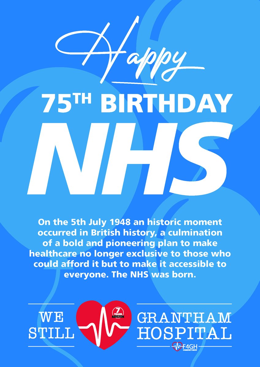 Did you know our NHS will be celebrating their 75th Birthday in July! Healthcare free for all regardless of money or status! #loveourNHS #nhs75th #HappyBirthdayNHS #thankyou #Fighting4GranthamHospital #f4gh #awesomecommunity #loveourhospital @F4GranthamHosp @GranthamFood