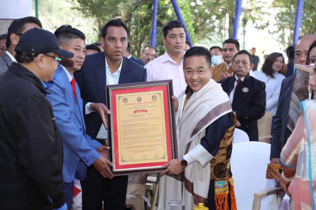 ghataniarjun10's tweet photo. Tribute to Bharat Ratna' Dr. Bhimrao Ambedkar on his 132 birth anniversary at Sikkim Legislative  Assembly  Complex, Gangtok East Sikkim in the grecioucs presence of HCM Sir and Hon'ble dignitaries. https://t.co/Q28YltQXCE