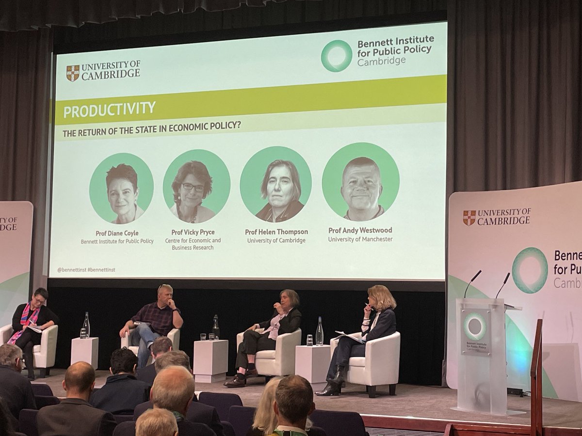 AtheneDonald's tweet photo. Great discussion between panellists about role of government in economic policy getting #bennettinstitute conference off to lively start @ChurchillCol https://t.co/JuZe0fUWrD