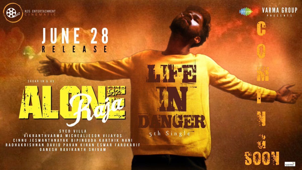 PadalaSagar2's tweet photo. LIFE IN DANGER ☠️ 
5th Single 🔥💥🔥 Coming Soooon....
#AloneRaja June28 2023 

@mjsoffical 
@PadalaSagar2 @Syed654 @Vikruth https://t.co/8NF3fTtfvp