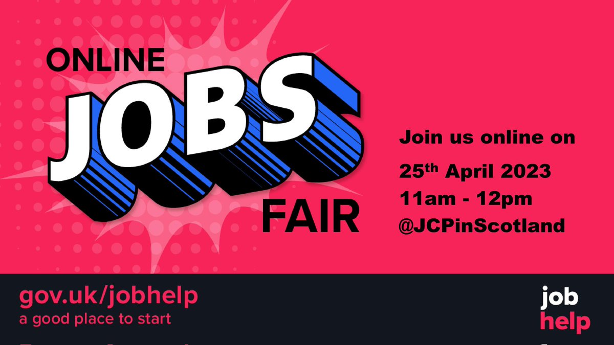 @JCPinScotland DWP Online Jobsfair Event Tues 25th April 11am- 12noon. #JobsInMoray