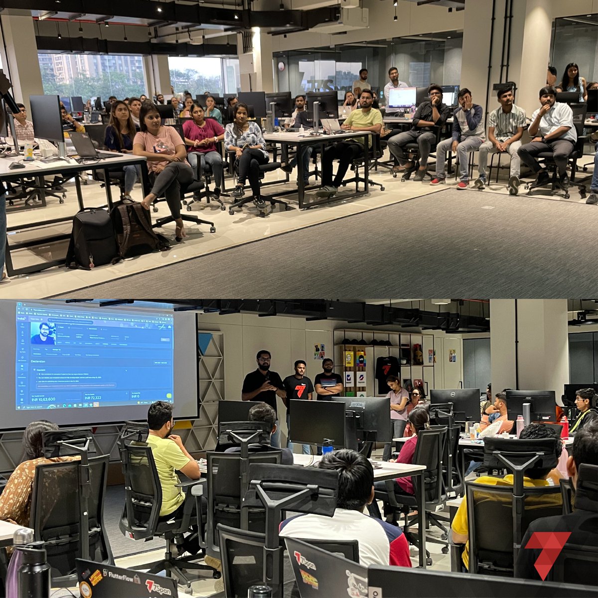 7SpanHQ's tweet photo. Checked your #finances? Well, we did that for sure. 😍
Wonderful session by our finance champ Mr. Mitesh Lakhani & our Founder Mr. @kaushal_im on planning and managing finances, in sync with the new #tax regime.
#financesession #incometax #taxsession #finances https://t.co/ycb5go8t1y