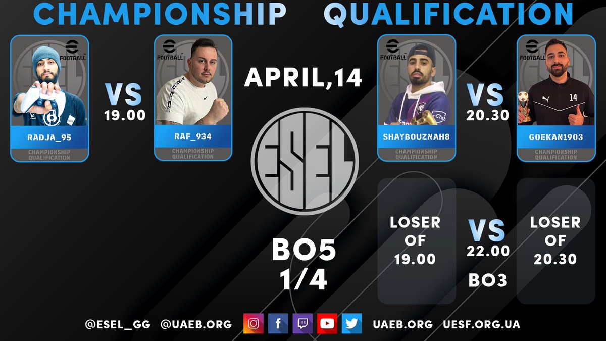 The eFootball #2 Qualifications will continue today. Retweet for a chance to win 1000 Coins in Dream Team. Winner will be announced on April 14. You have to retweet it to enter the draw.

Don't forget to come on twitch. 

twitch.tv/esel_gg