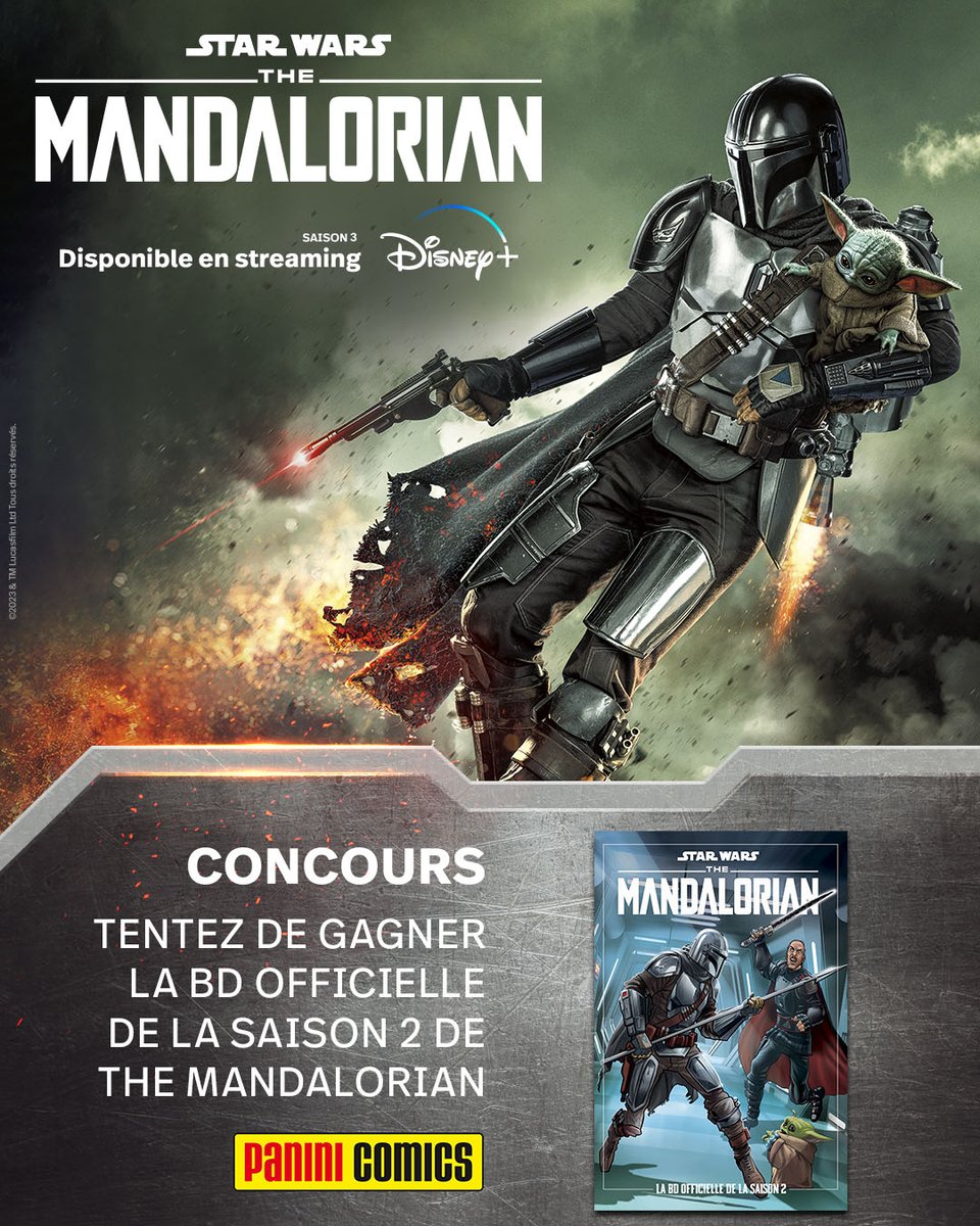 StarWarsFR's tweet photo. Embarquez pour l’espace et tentez de gagner une BD Star Wars #TheMandalorian @paninicomicsfra adaptée de la deuxième saison, en RT ce tweet. ☄️ https://t.co/4xbumJhUGd
