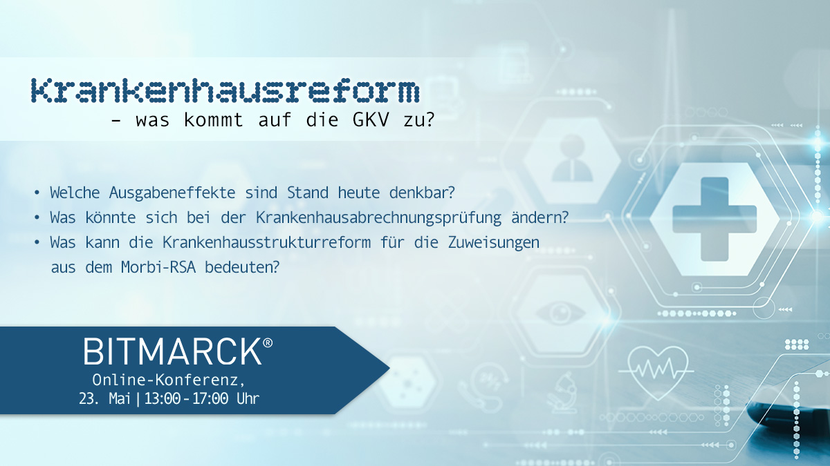 Informiert euch am 23.05 über den aktuellen Stand der #politischen Diskussion &amp; die erwartbaren Veränderungen der Krankenhauslandschaft. Jetzt anmelden: mein.bitmarck.de