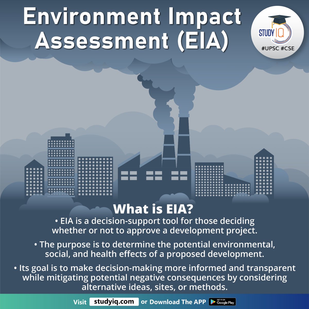 upsciq's tweet photo. Environment Impact Assessment (EIA)

#environmentimpactassessment #eia #whyinnews #eianotification #developmentproject #social #healtheffects #negativeconsequences #ideas #environmentalclearance #nocs #upsc #cse #ips #ias #publicconsultation https://t.co/xBd5hIFlNk