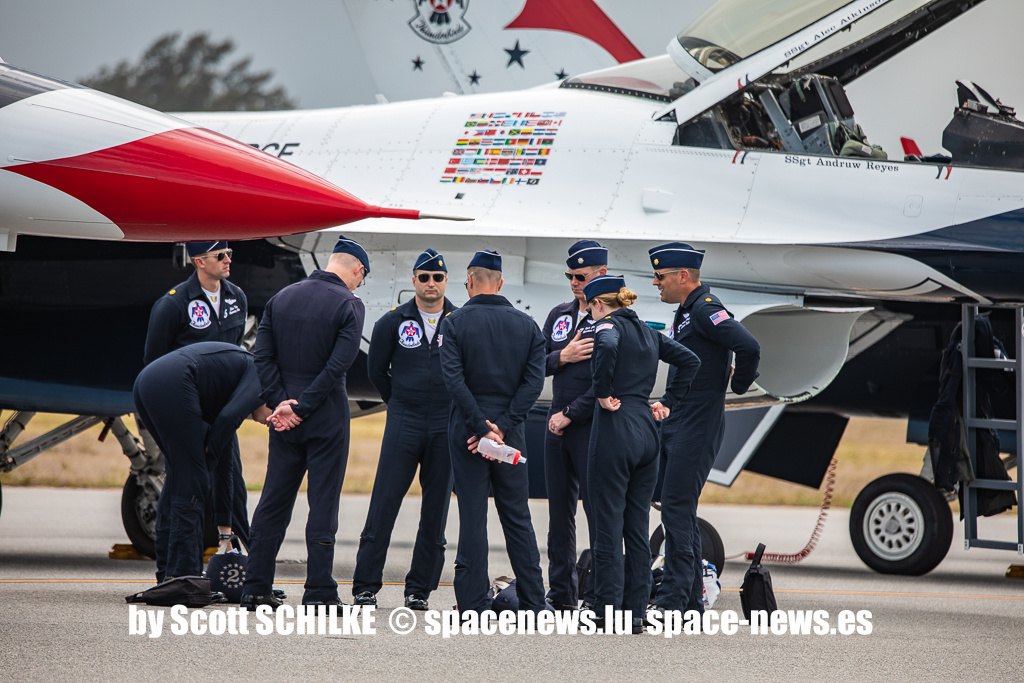 U.S. Air Force Thunderbirds F-16 Team Arrives at Patrick Space Force Base Florida April 13th 2023! | spacenews.lu and space-news.es spacenews.lu/?p=16423#.ZDkk… #us #airforce #thunderbirds #f16 #florida #space #flights