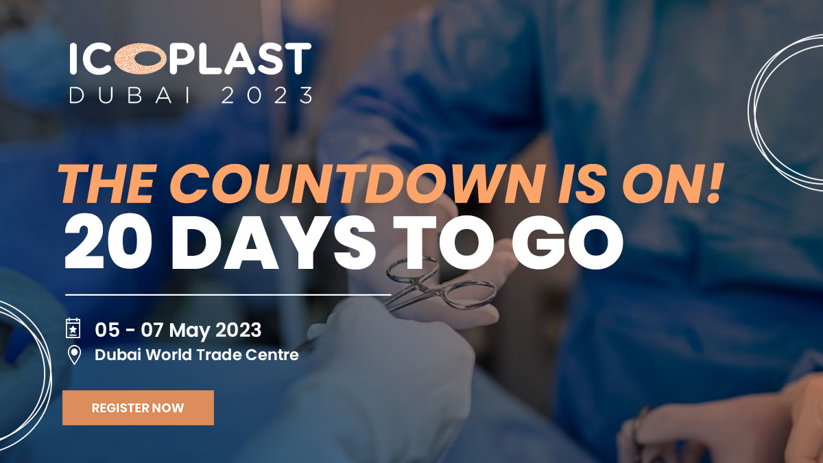 Only 20 days left until the biggest #plasticsurgery event of the year! Are you ready?

<a href="/ICOPLASTsurgery/">ICOPLAST</a> 

#icoplast2023 #aesthetics #dubaiplasticsurgerymeeting