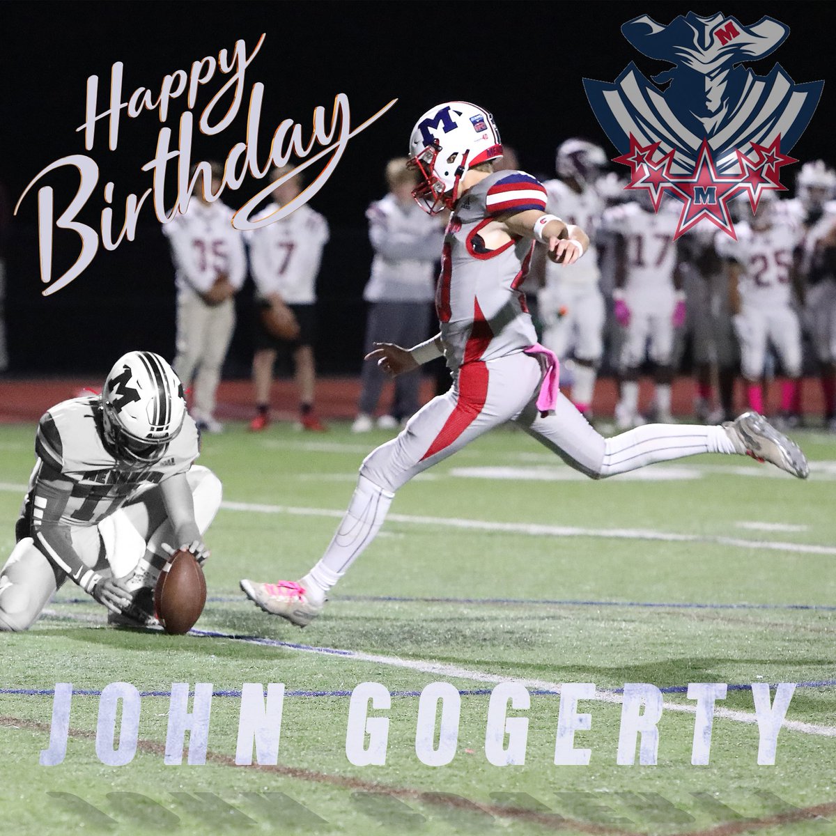 MendhamFootball's tweet image. The LEG, the point producer, kicker extraordinaire ⁦@johngogerty2024⁩ celebrates his Big Birthday today!! Let’s all celebrate with him! Happy Happy Birthday!! Enjoy!!! 🎂🎂🎂