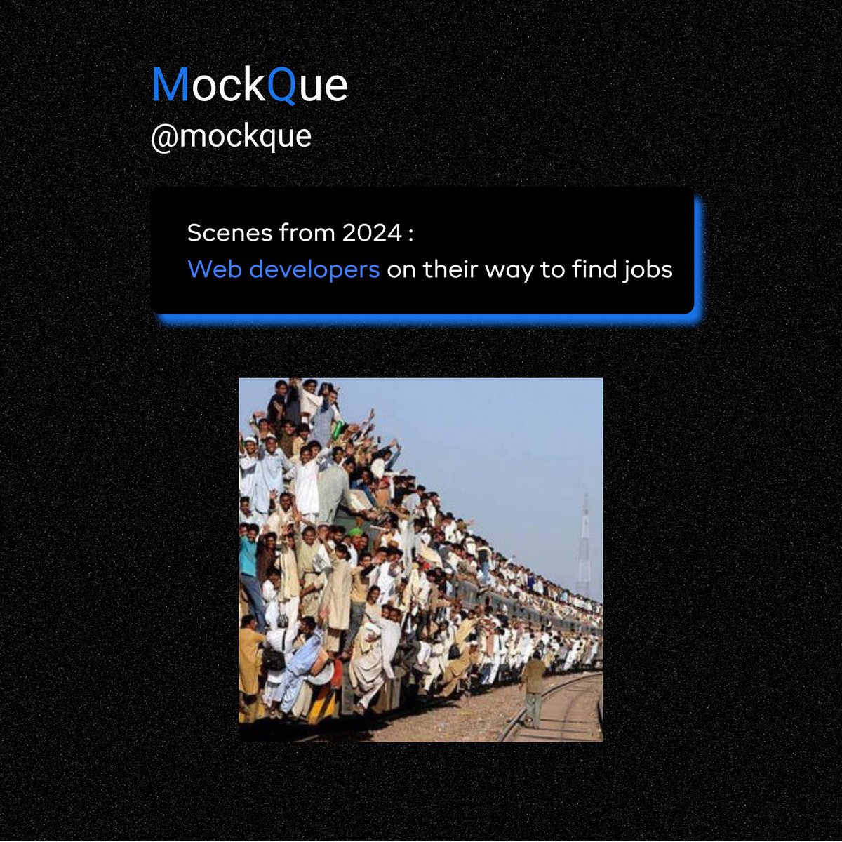 mockque_'s tweet photo. 🤷‍♂️ Save yourself from the rat race and upskill now 

Follow @mockque for more such amazing content. 
Book First Mock Interview with @mockque
#webdev
#codingmemes #programmerhumor
#devlife
#frontendfriday
#backendbantz
#javascriptjokes
#cssmemes
#htmlhumor
#mockque 
#hraezlyrinc https://t.co/0jhLrjJSks
