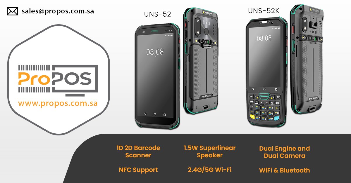 ProPOS introducing enterprise level highly scalable ✅ #MobileComputer 📱 with double speed ✨ and efficiency. #VisitUs🔗 bit.ly/3McPZyf

#uniscan #datacollector #scanner #barcodescanner #nfc #warehousemanagement #storemanagement #inventorymanagement #ksa