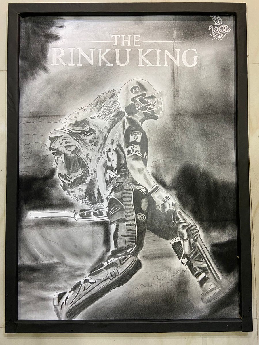teamsrkfc's tweet photo. The Rinku King 👑

A sketch by Deepesh Halder 💪

#RinkuSingh #AmiKKR #KKR https://t.co/diFbLPyogw
