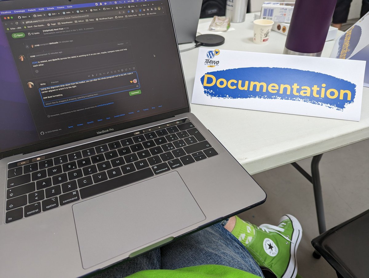 Erika Gili (@dottxado) on Twitter photo Today is contributor day at #WCTRN and I'm doing my part at the Documentation table held by <a href="/DjevaLoperka/">Milana Cap</a> πͺ we also have cookies but I can't contribute on eating them π πͺ (my body refuses sugar&chocolate these days π). Green apparel provided by @inpsyde π Today is contributor day at #WCTRN and I'm doing my part at the Documentation table held by <a href="/DjevaLoperka/">Milana Cap</a> πͺ we also have cookies but I can't contribute on eating them π πͺ (my body refuses sugar&chocolate these days π). Green apparel provided by @inpsyde π